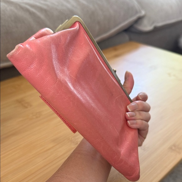 HOBO Pink Leather Frame-Clasp Wallet - Picture 13 of 15